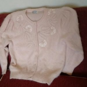 Sweater Vintage Genuine Angora from 1950's Sz L